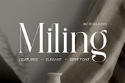 Miling Modern Serif Typeface, a Serif Font by Alfinart (Thumbnail 1 of 10)