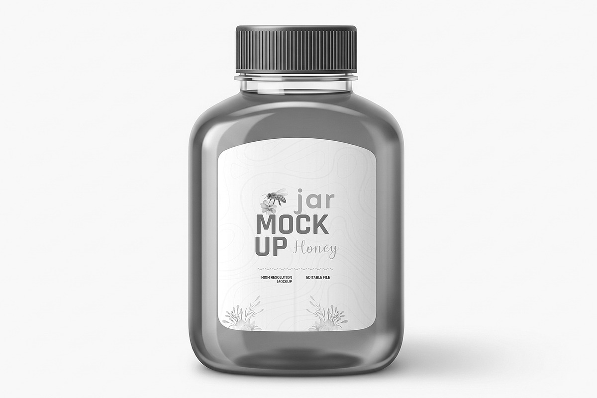 Honey Jar Packaging Label Mockup, a Product Mockup by graphypix (Photo 4 of 4)