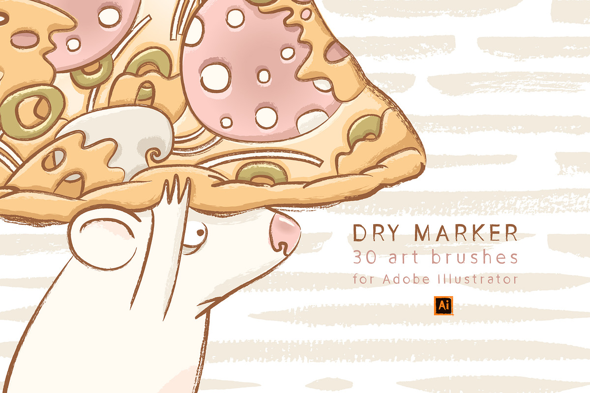 Dry Marker brushes for Illustrator, a Brush Add-On by Mazheika Store (Photo 1 of 7)