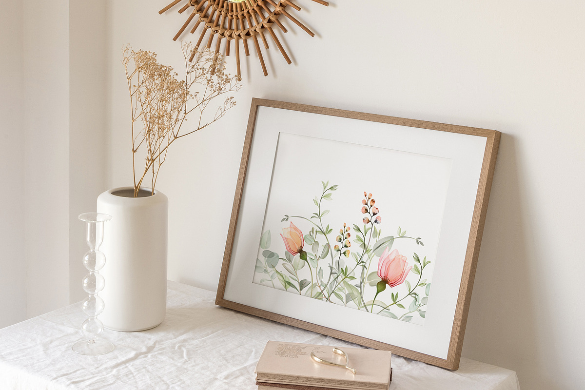 Transparent Blush Garden Watercolor, an Illustration by Akvarelldesign (Photo 8 of 10)
