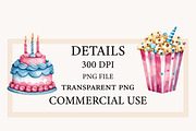 Watercolor Birthday Celebration PNG, a Seasonal Illustration by Designworld (Thumbnail 4 of 9)