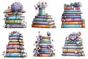 Spring Flower Book Stack Sublimation, an Illustration by Daily.Designs (Thumbnail 7 of 8)