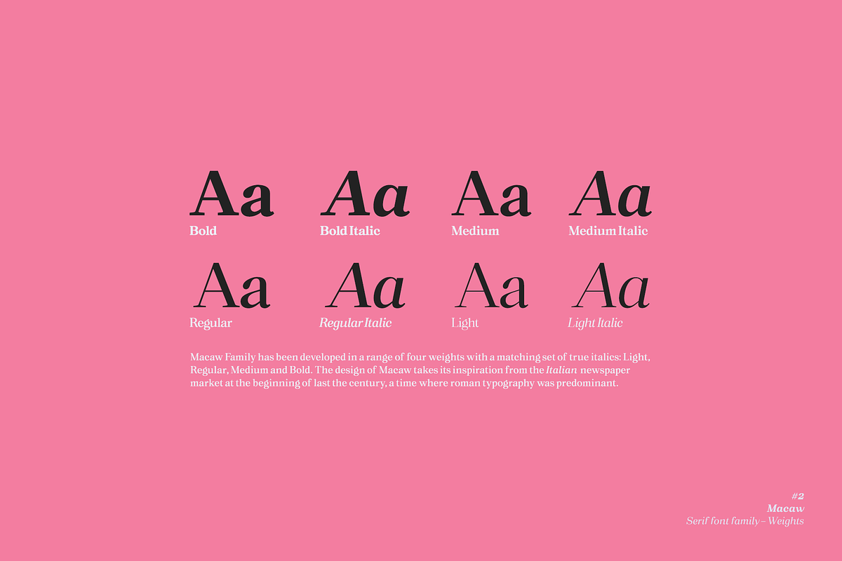 Macaw - Serif Typeface, a Serif Font by Unio Designs (Photo 2 of 11)