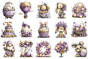 Whimsical Purple Easter Clipart, an Illustration by OK Design (Thumbnail 3 of 6)
