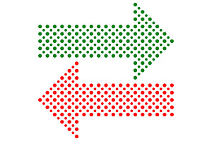 Fine Vector Dotted Arrows, a Texture Graphic by FineArtStudio