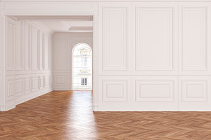 Classic white interior mockup