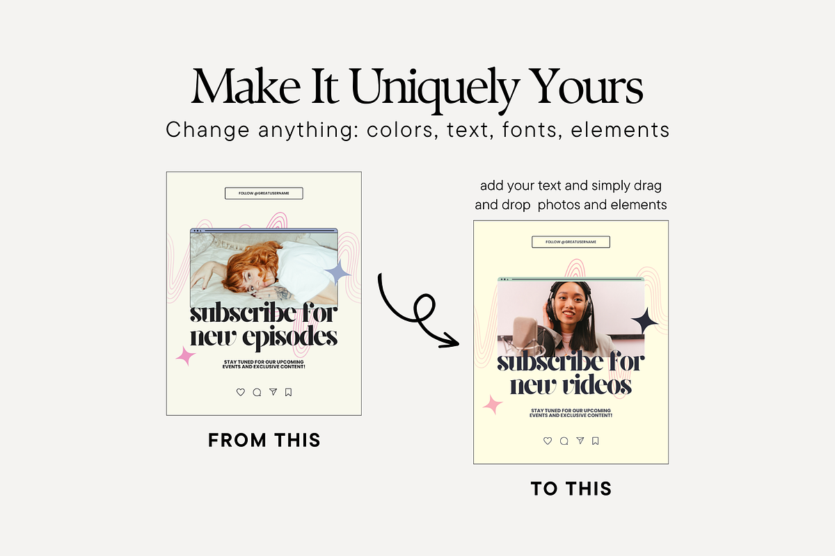 Podcast Instagram Templates, a Social Media Template by Anna Design Studio (Photo 6 of 11)