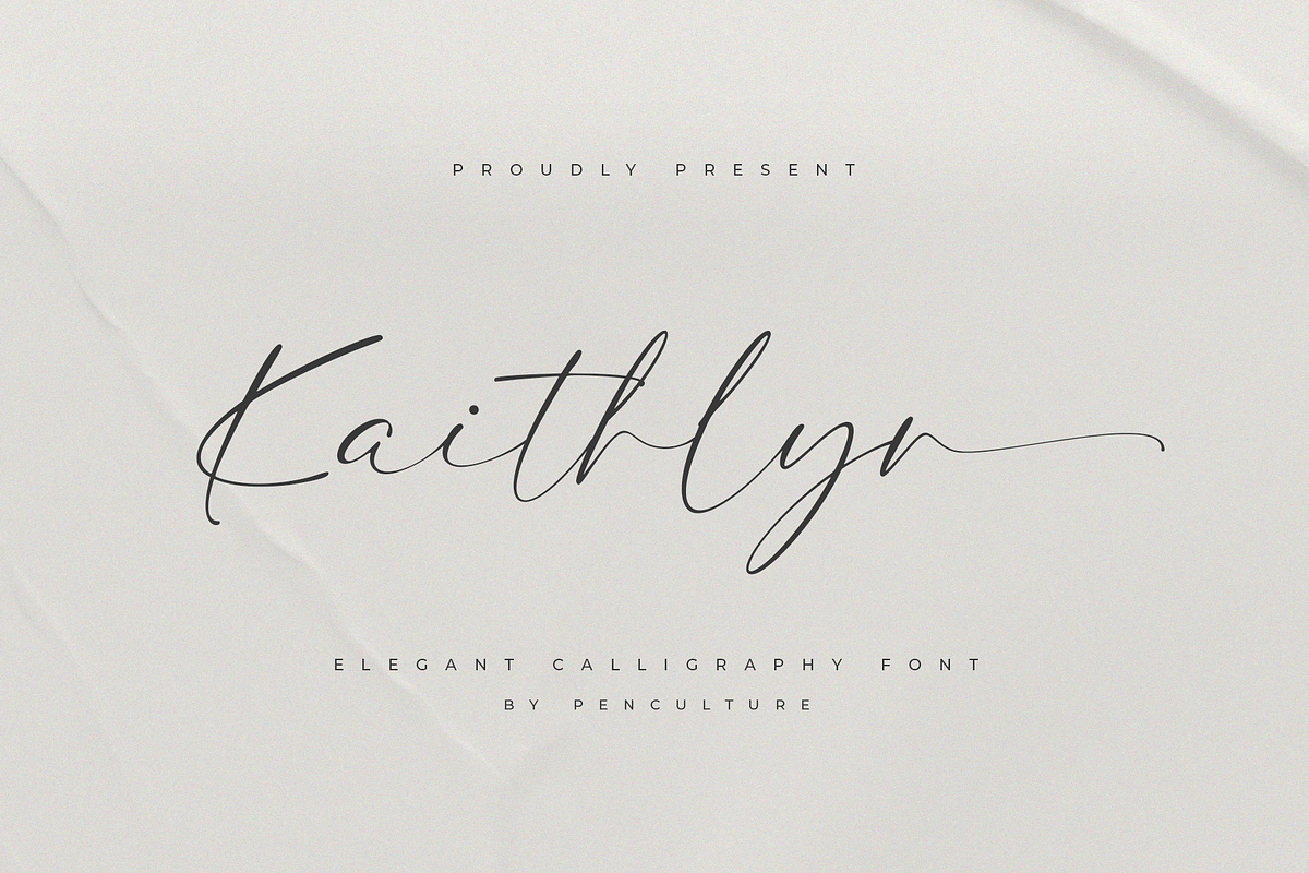 Kaithlyn – Elegant Calligraphy Font, a Script Font by Pen Culture (Photo 1 of 9)