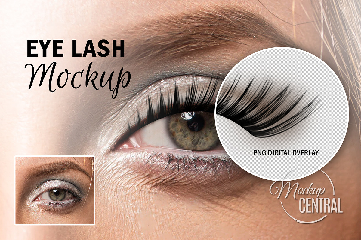 Beauty Makeup Digital Eyelash PNG, a Layer Style Add-On by HaywireMedia & Mockups (Photo 1 of 2)