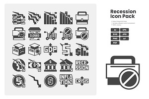 Recession icon pack, a Solid Icon by erifqizeicon