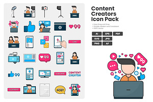 Content Creators Icon Pack, a Duotone Icon by erifqizeicon
