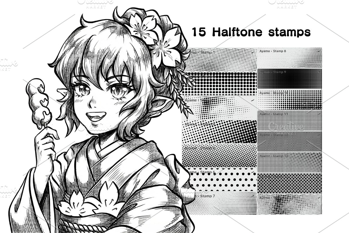 146 Manga Ink Procreate brushes, a Brush Add-On by ProcreateiBox (Photo 10 of 13)