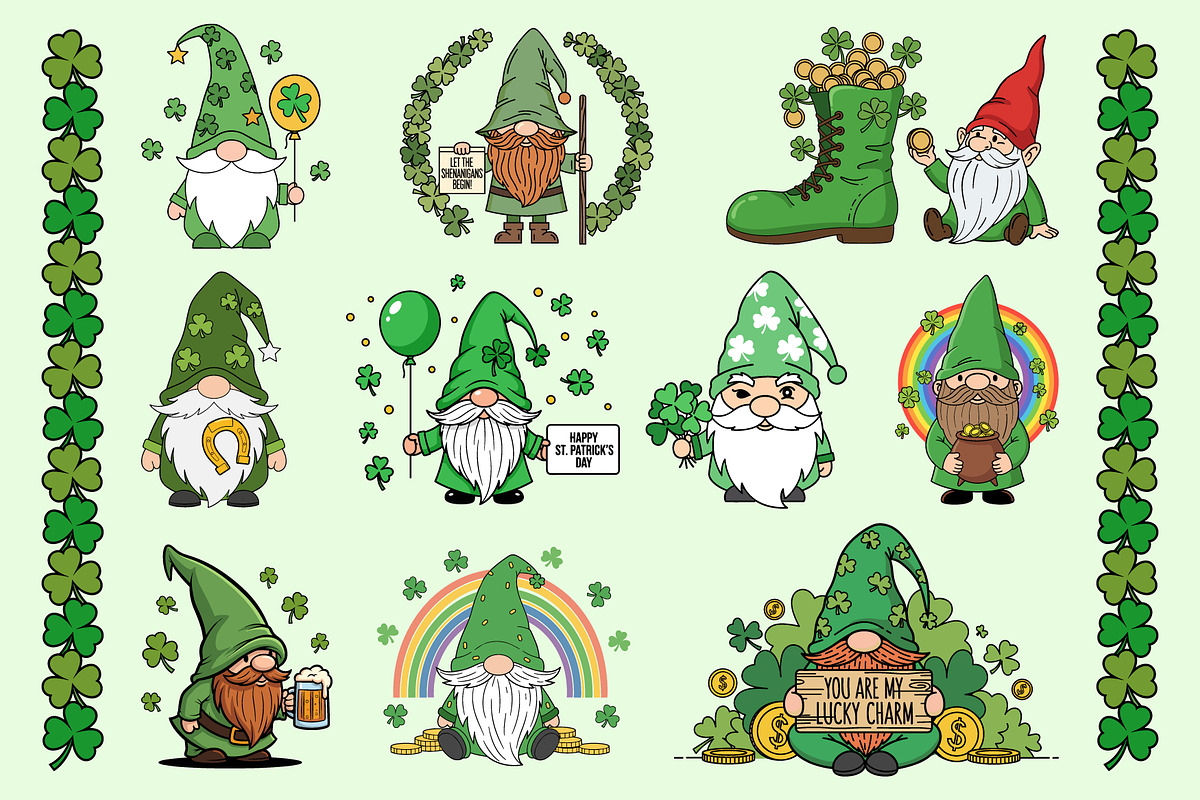 St. Patrick’s Day Gnome Clipart set, a Graphic by T-shirt Pond (Photo 1 of 8)