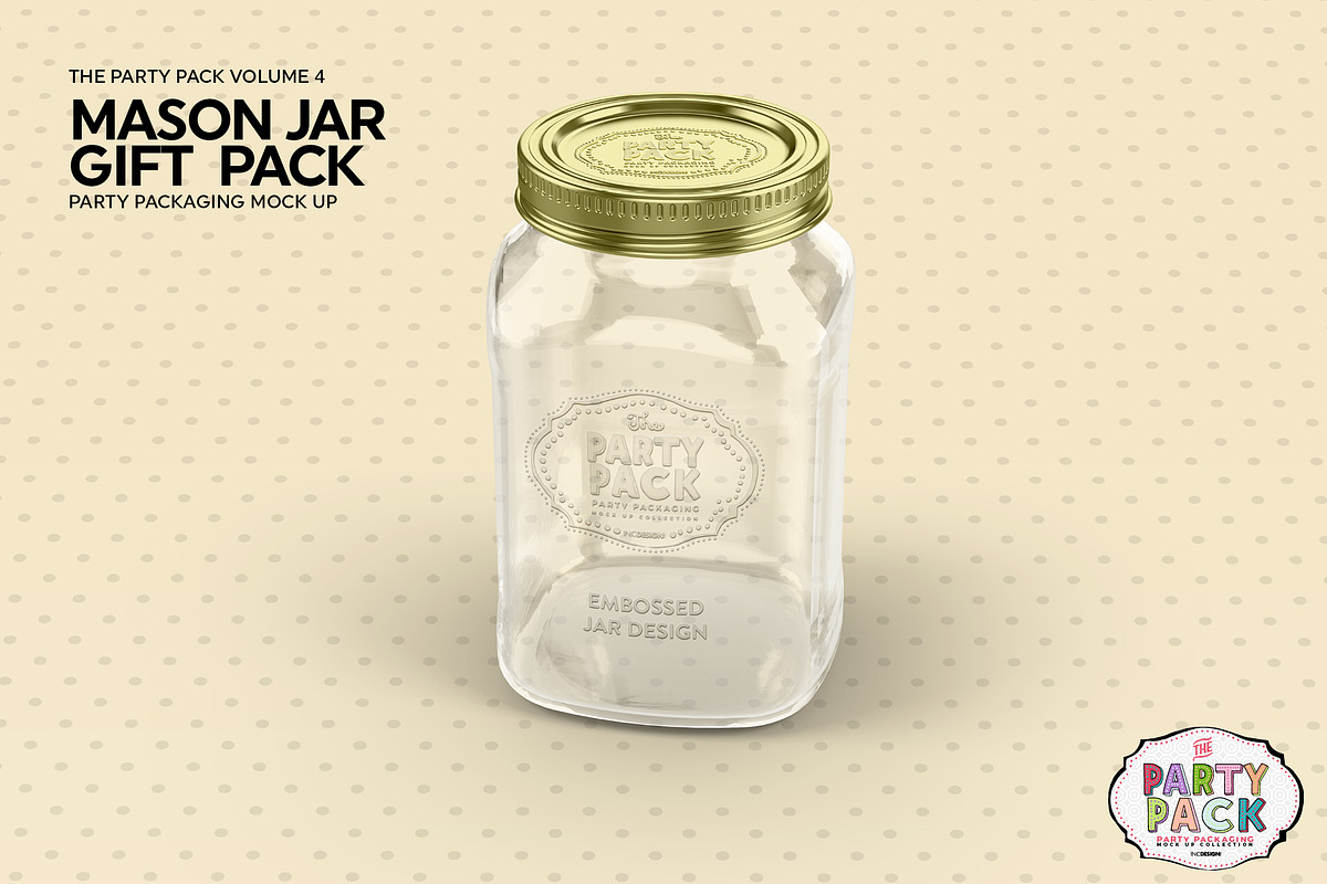 Mason Jar Gift Packaging Mockup, a Packaging Mockup by INCDesign (Photo 4 of 8)