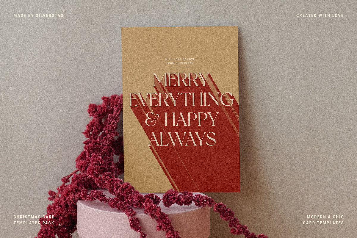 Modern Christmas Card Templates, a Print Template by SilverStag Type Foundry (Photo 9 of 11)