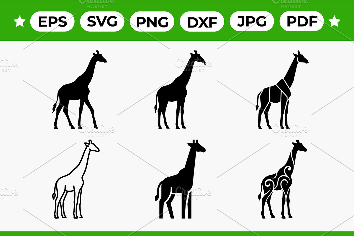 Giraffe Silhouette Vector Pack, an Object Graphic by Artonix (Photo 1 of 3)