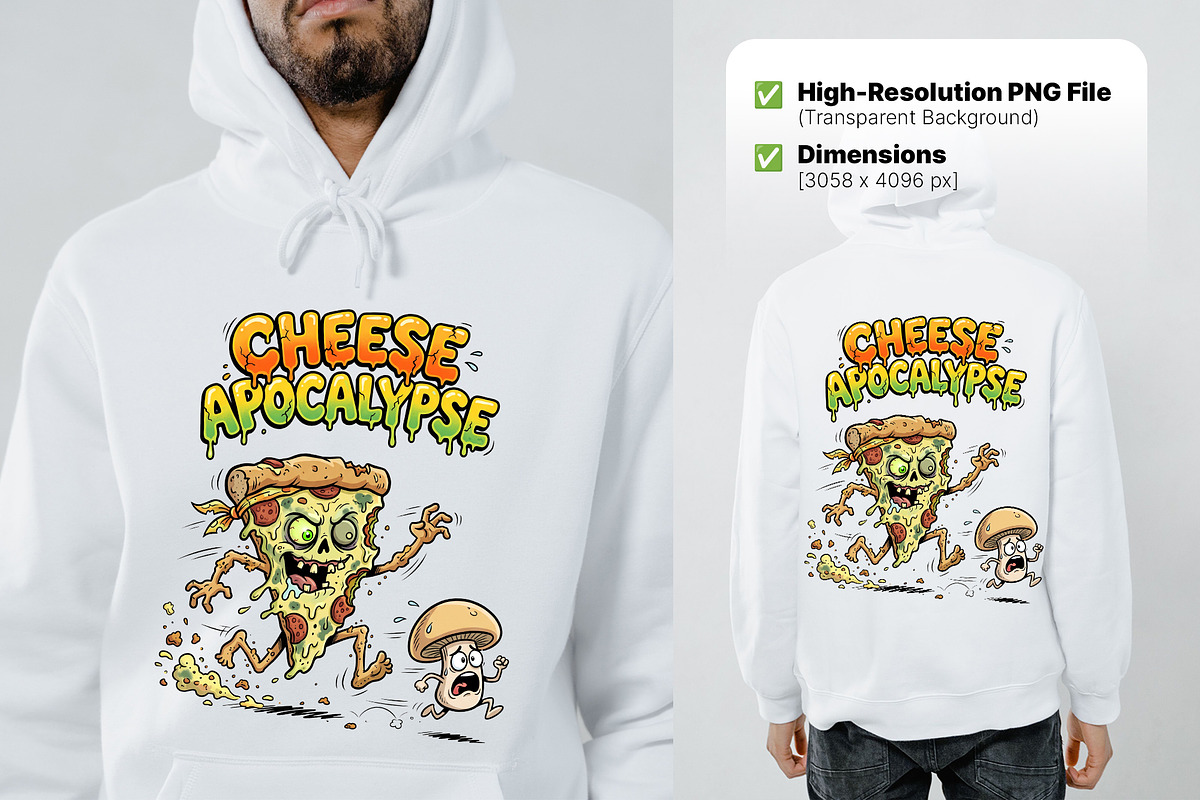Cheese Apocalypse Funny Horror PNG, a Food Illustration by zahidhossainalif (Photo 2 of 3)