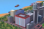 Metropolis City low poly Scene, an Architecture 3D Model by NOMODOL (Thumbnail 24 of 39)