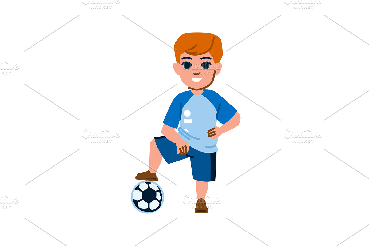 Young soccer player posing with ball, a Sport Illustration by pikepicture