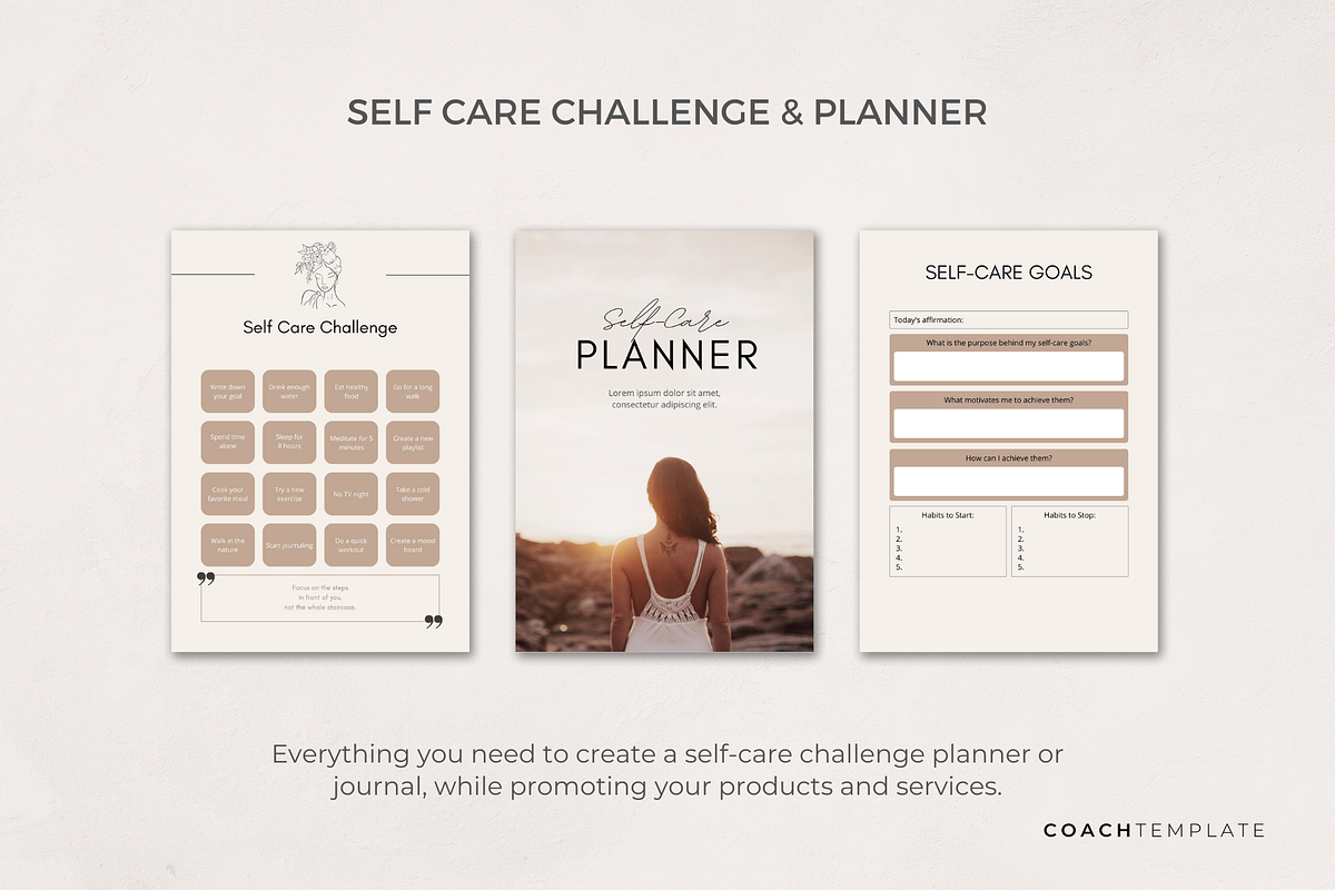 Self Care Planner Journal Template, a Marketing Template by COACHTEMPLATE (Photo 4 of 13)