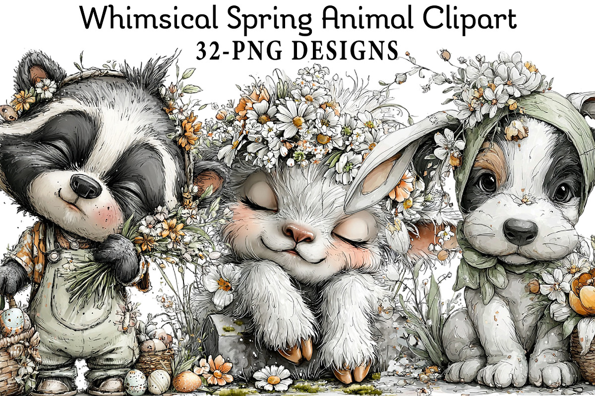Whimsical Spring Animal Clipart, an Illustration by Daily.Designs (Photo 1 of 7)
