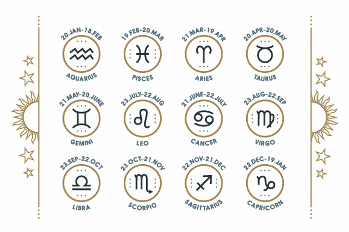 Thin line zodiac icons set, an Icon by painterr (Photo 4 of 4)