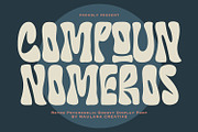 Compoun Nomeros Retro Psychedelic, a Sans Serif Font by Maulana Creative (Thumbnail 1 of 7)