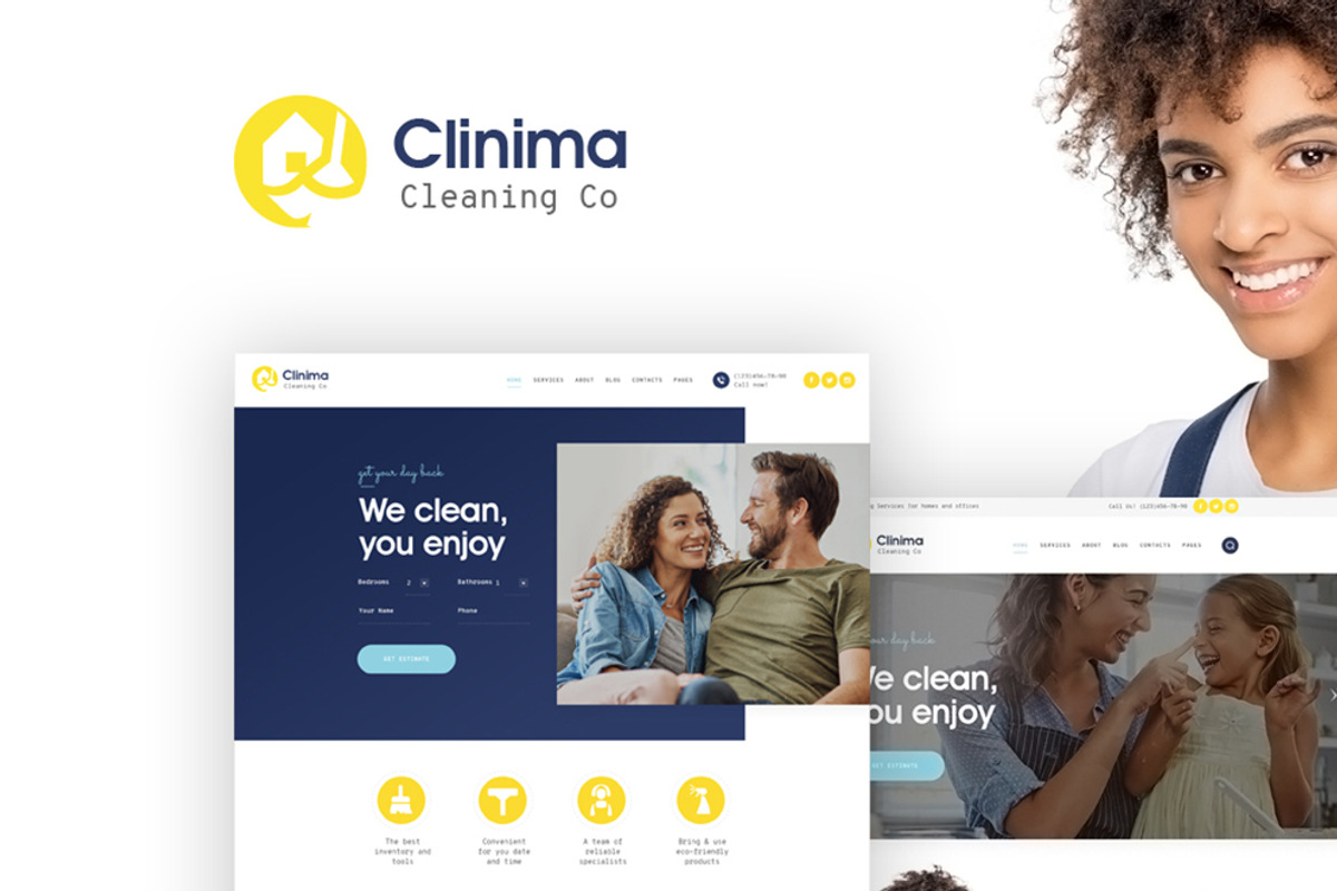 Clinima - Cleaning Services WP Theme, a WordPress Template by ThemeREX