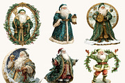 Celestial Santa Claus Clipart Bundle, a Seasonal Illustration by BusyDaydesign (Thumbnail 4 of 9)