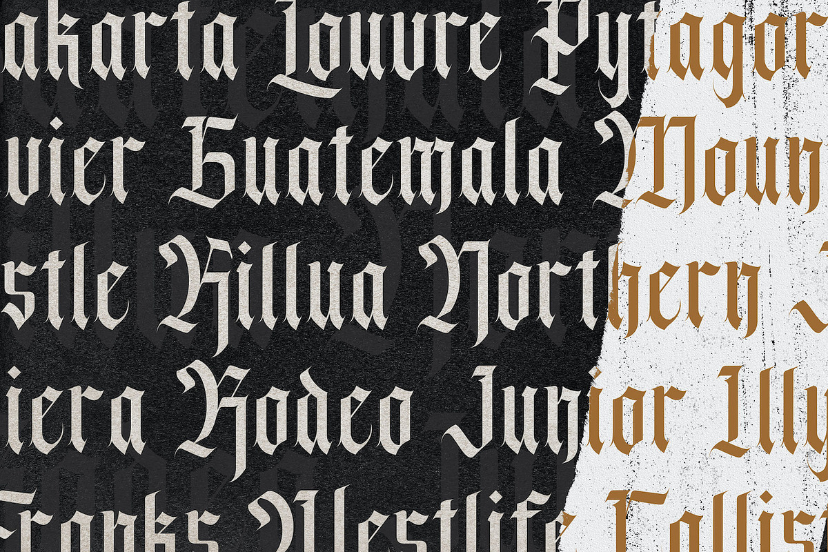 Agise Rujdi - Blackletter Font, a Blackletter Font by StringLabs (Photo 4 of 10)