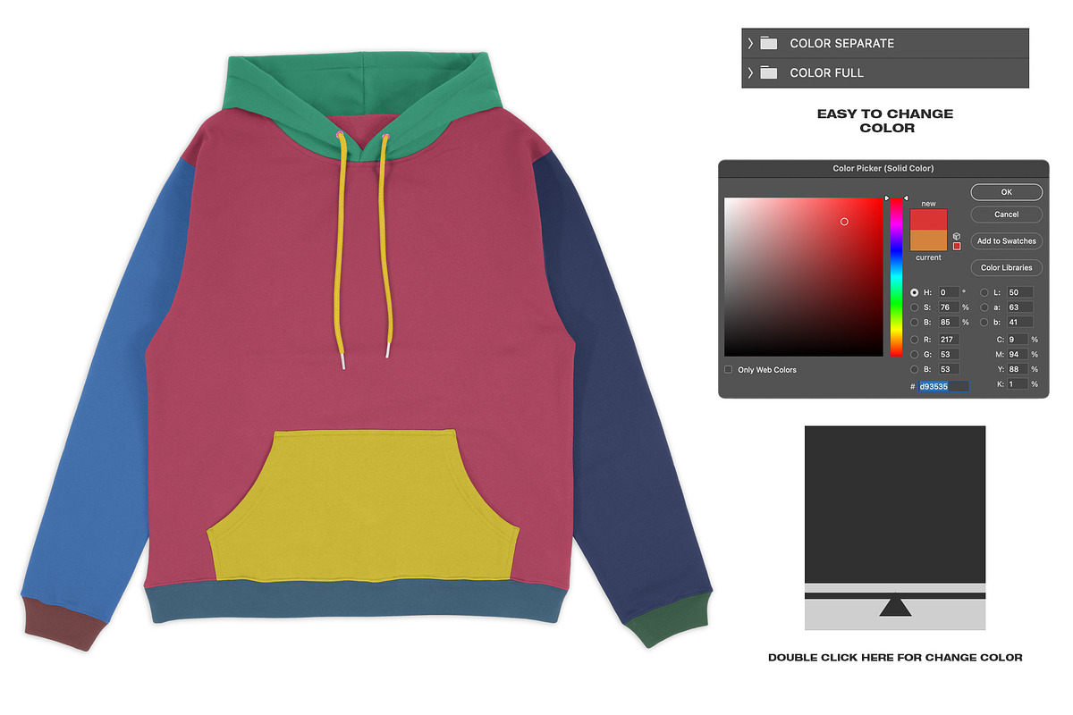 Hoodie Realistic V3 - Mockup, a Hoody Mockup by DaldSgh (Photo 16 of 19)