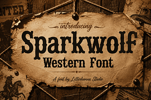 Sparkwolf: A Wanted Poster Font, a Handwritten Font by Letterhanna Studio
