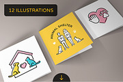 Pet Shop & Shelter Bundle, an Outline Icon by Falcon eye (Thumbnail 10 of 11)