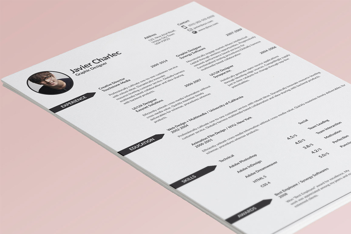 4 Page Professional Resume Template, a Resume Template by Made by Mancie (Photo 1 of 5)