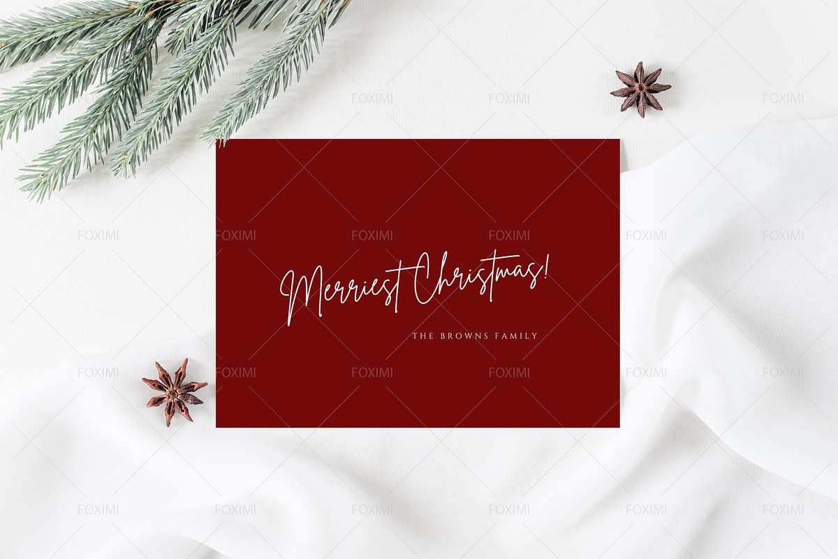 7x5 Christmas Card Mockup, P05, a Product Mockup by FOXIMIDesign (Photo 4 of 6)