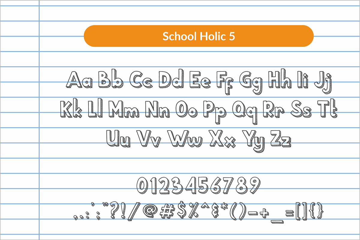 School Holic | 7 Font Styles + Bonus preview 7