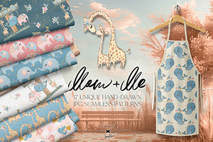 Mom and Me Baby Animals Patterns, a Pattern Graphic by KaramfilaS