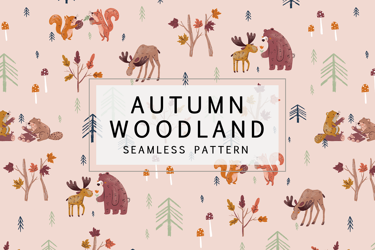 Autumn Woodland Pattern Design, a Pattern Graphic by Lady Bruniere Design (Photo 3 of 15)