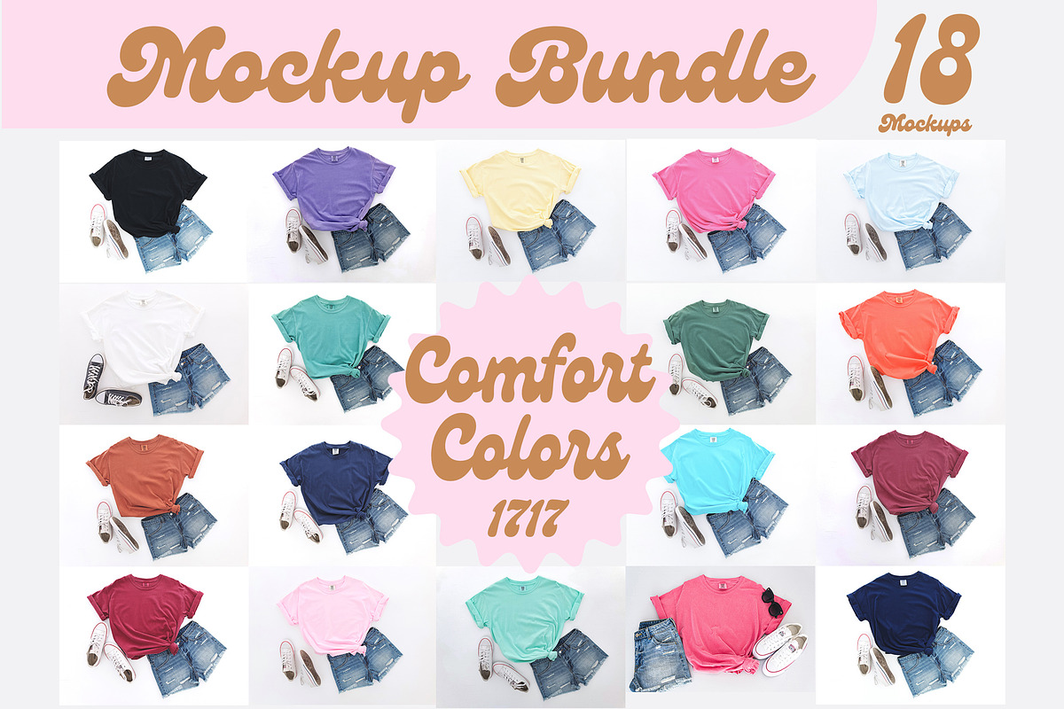 Shirt Mockup Bundle - Comfort Colors, a Shirt Mockup by EchoDivision