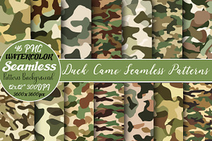 Duck Camo Seamless Patterns, a Pattern Graphic by DreamCafeArt