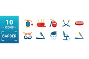 Barber Flat Icon Set, an Object Graphic by Aimagenarium@gmail.com (Thumbnail 3 of 3)