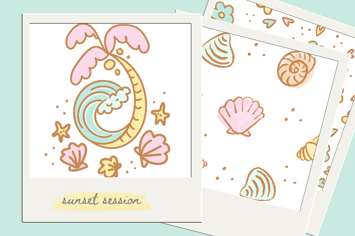 Girls Surf print pattern collection, a Decorative Illustration by Coco & Cub Studio (Photo 11 of 13)