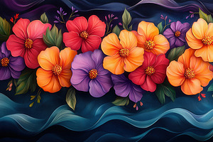 Vibrant floral arrangement showcasin, a Photo by Tanuart