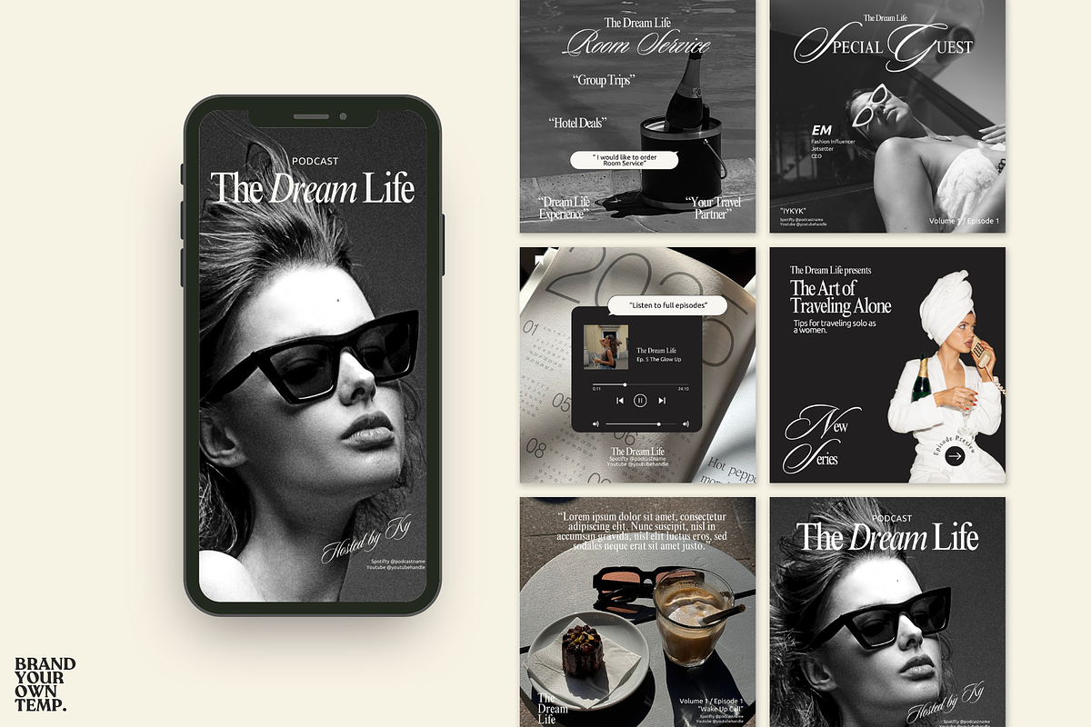 Podcast Instagram Template, a Templates & Theme by BYOTstudios (Photo 2 of 11)