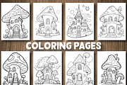 Magical Fairy House Coloring Pages, a Decorative Illustration by Design Station (Thumbnail 2 of 5)