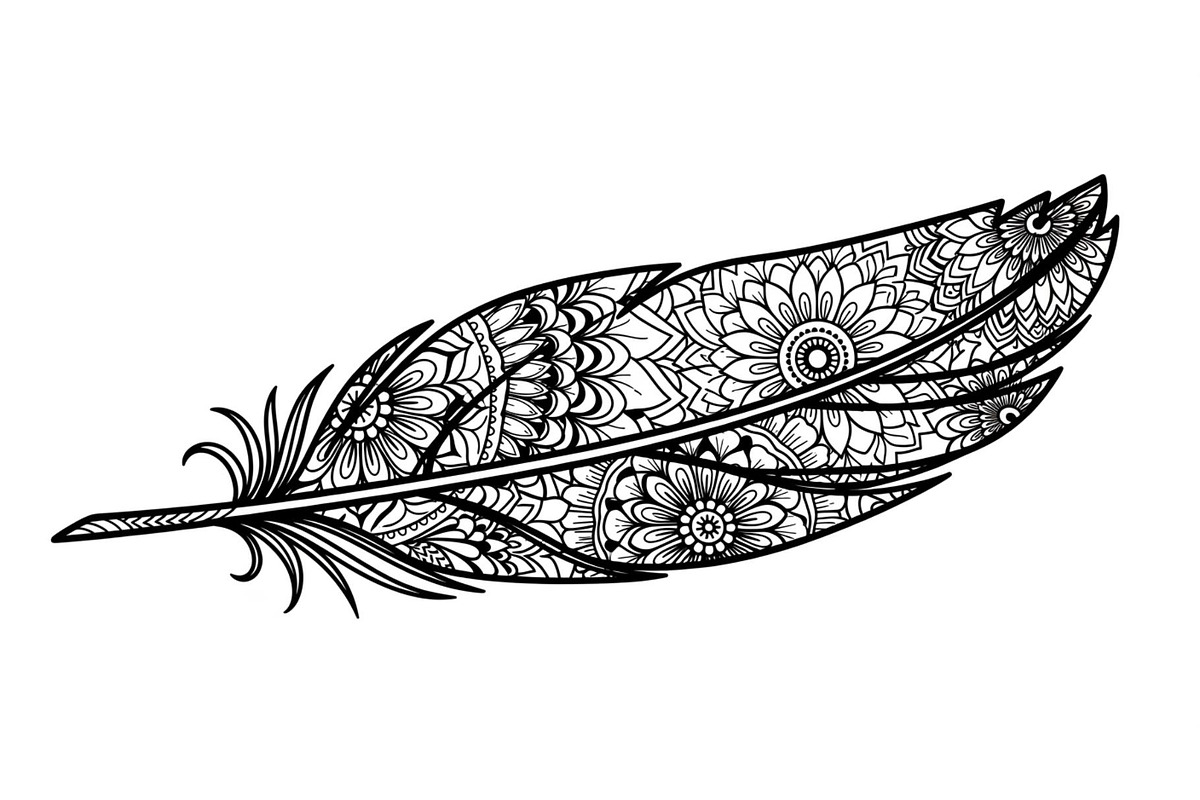 Ornamental Feather SVG Bundle, an Illustration by yasushie (Photo 9 of 31)