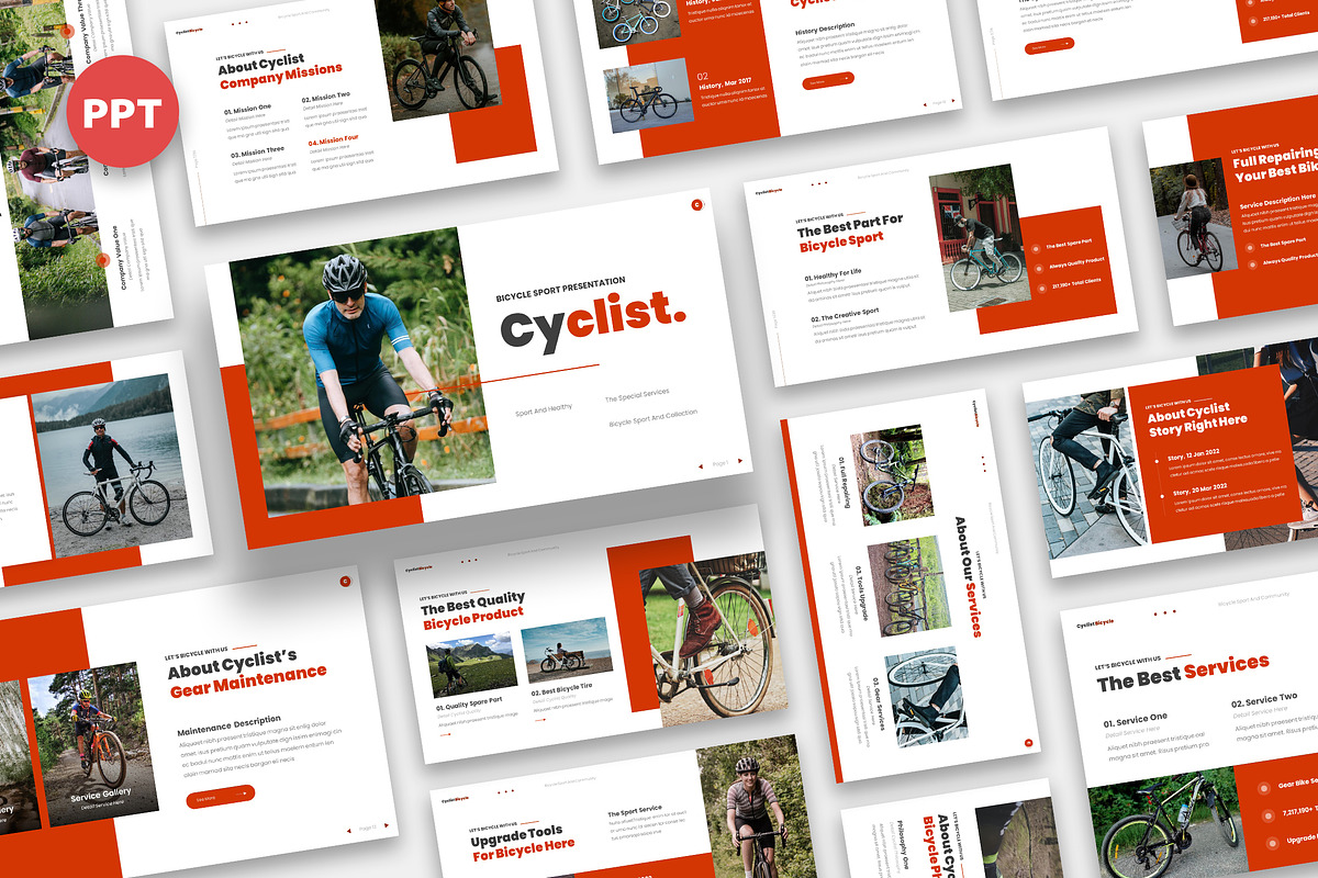 Cyclist Bicycle Powerpoint, a Presentation Template by kerismaker (Photo 1 of 6)