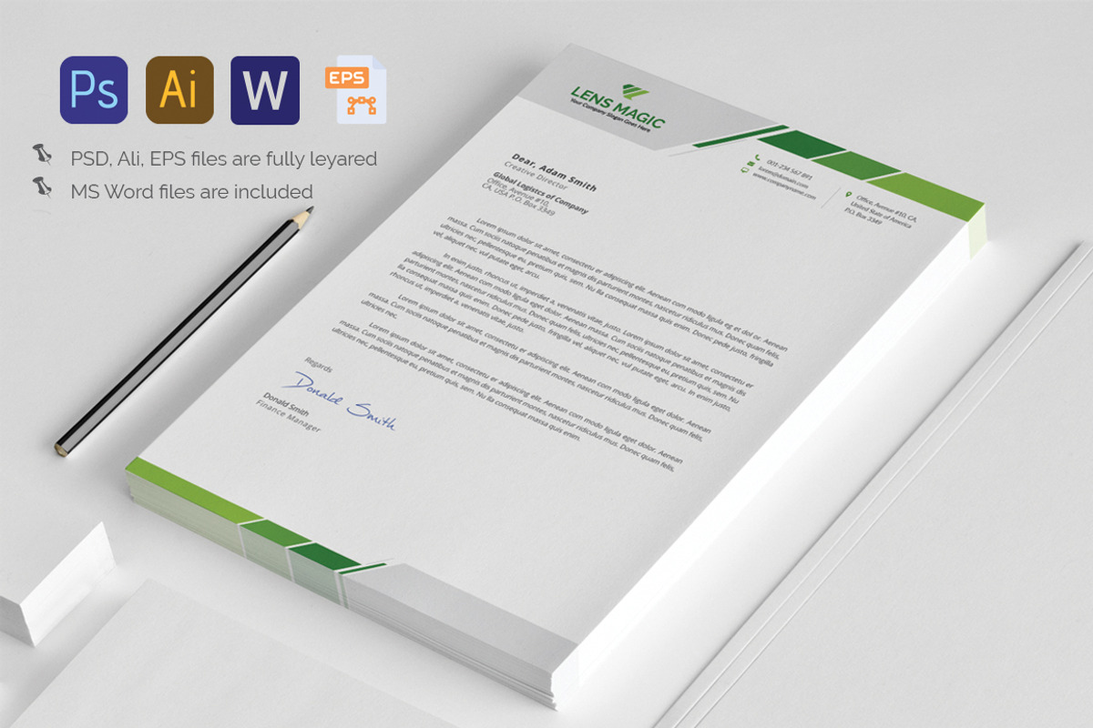 Letterhead, a Stationery Template by Pxl_graphic (Photo 1 of 4)