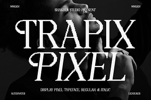 Trapix - A Unique Pixel-Style Serif, a Serif Font by Shakira Studio