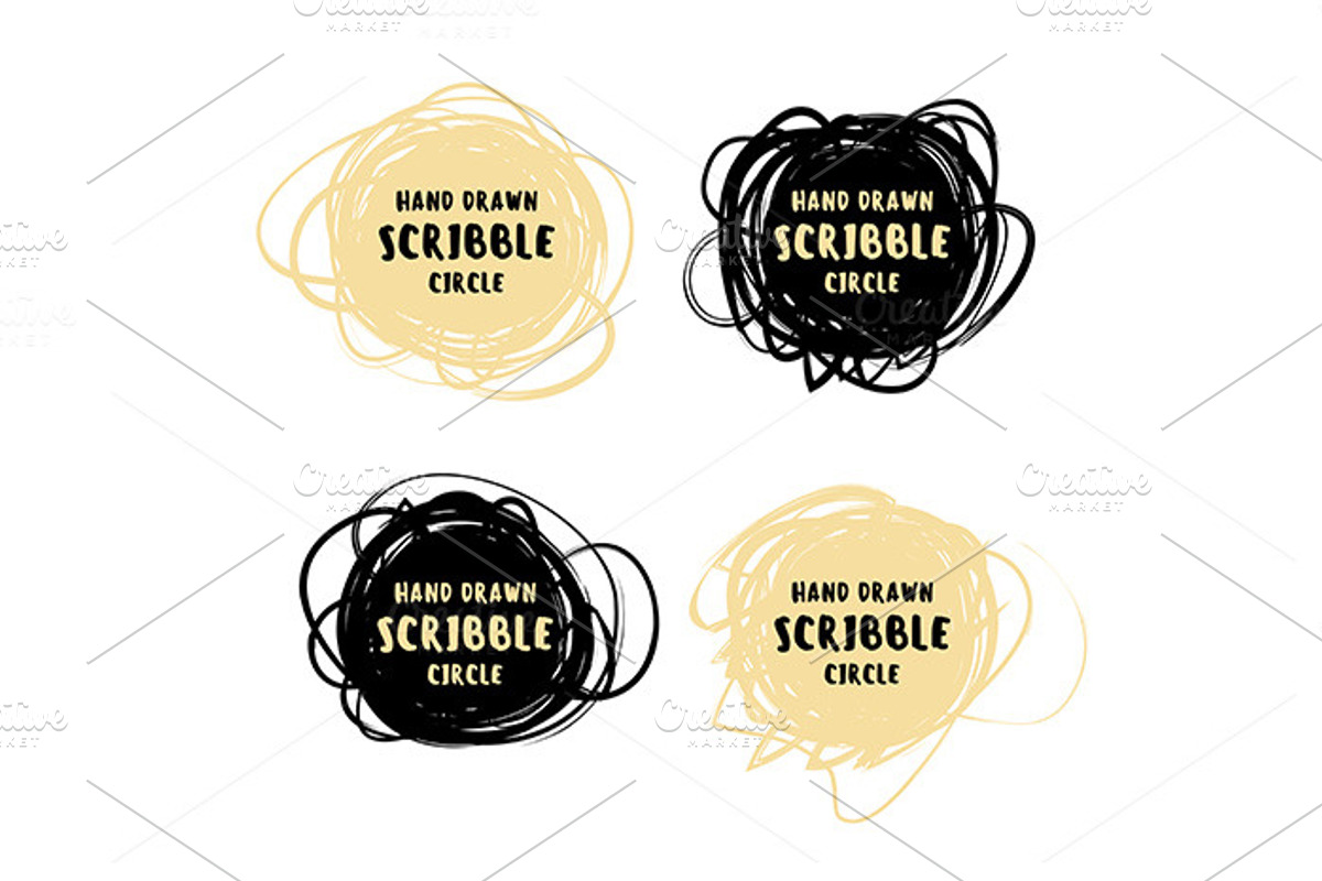Scribble label set, a Texture Illustration by Primula`s shop (Photo 4 of 5)
